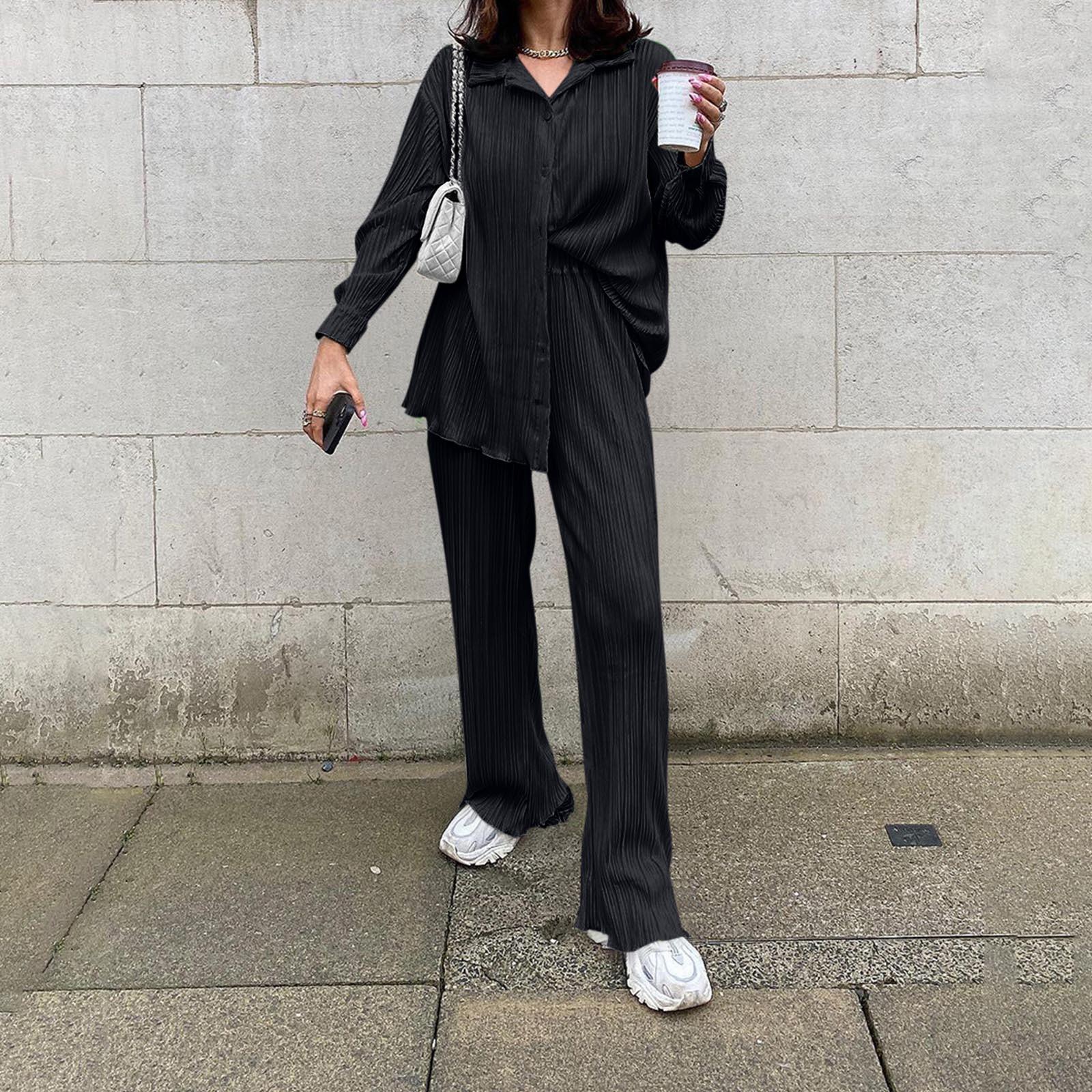 Женская однотонная драпированная рубашка на пуговицах с длинными рукавами и высокой талией — фото 3