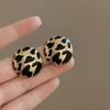 Modern Earrings Leopard Print Round Ear Studs Jewelry Gift For Women And Teens Alloy Metal Construction Ear Accessories