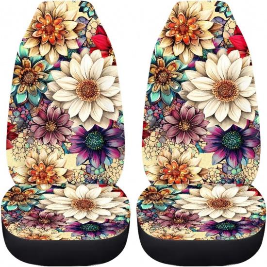 Purple Butterfly Galaxy Auto Car Seat Cover for Cars, Trucks, Vans, SUV, Vehicle Seat Cover Auto Saddle Blankets Driver Seat Protector Covers Full