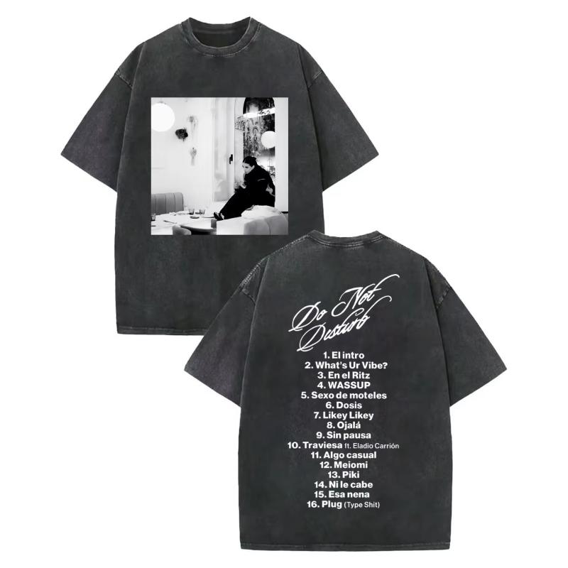 Vintage Washed Young Miko Do Not Disturb Album Graphic T Shirt Fashion Hip Hop Short Sleeve Tshirt Unisex Women Oversized Tshirts