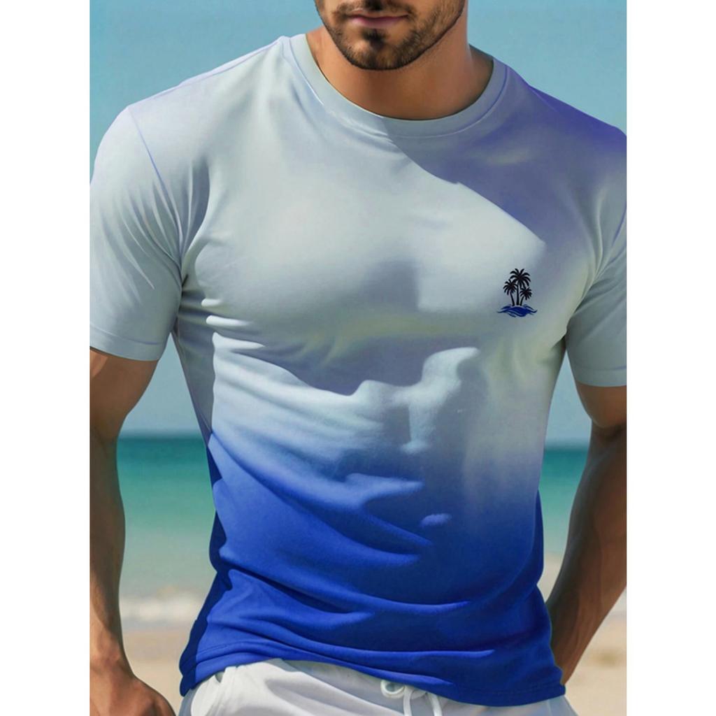 Hawaii Street Fashion Men's T-shirt New Summer Beach Vacation Men's Casual T-shirt Outdoor Sports Men's Short Sleeve Top