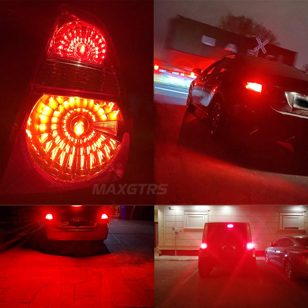 MAXGTRS 2Pcs 1156 P21W 1157 T20 LED 7440 W21W Reverse 7443 WY21W W21/5W Parking Lamps Daytime Running Light 3570 Chip Canbus