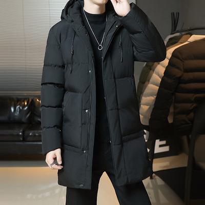 Slim Fit Jacken Winterjacken Herren mit Kapuze Lässige lange Baumwolljacken Dickere warme Parkas Herren Oberbekleidung Wintermäntel