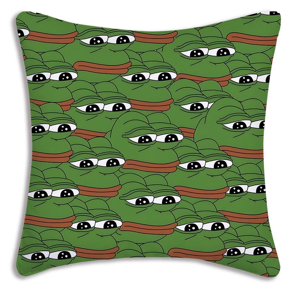 Cartoons fun Sad P-Pepe frog Pillow Covers Cartoon Sofa Decorative Home Double-sided Printing Short Plush Cute Cushion Cover