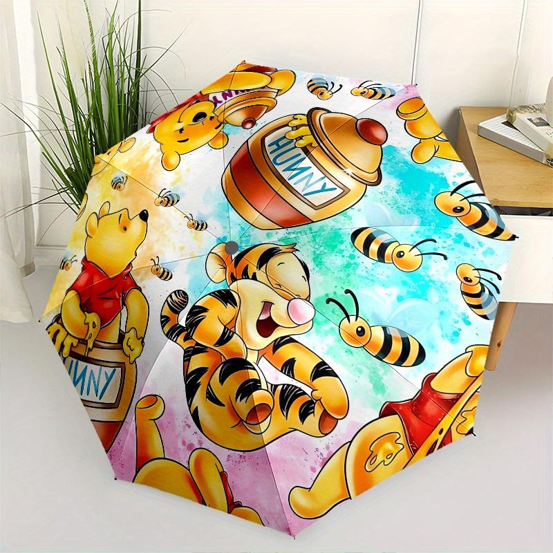

Winnie the Pooh and Friends Themed Automatic Opening and Closing Folding Umbrella, Reinforced 8 Ribs, Compact Travel Design, Fashionable Fol