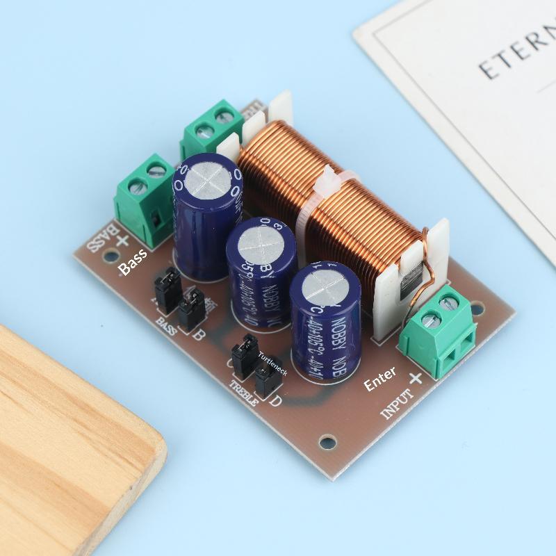 400W Audio Speaker Frequency Divider 2 Channel Crossover Filters Module Adjustable Full Range Treble Bass Welding Free