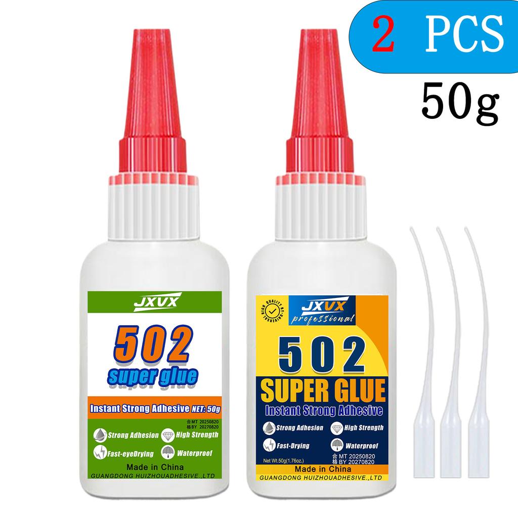 502 Super Glue 3-Second Curing Cyanoacrylate Adhesive Instant Bonding for Metal, Plastic, Glass, Toys Joining and Repair Office Maintenance
