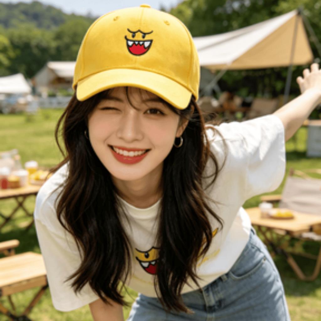 Cartoon Monster Embroidery Baseball Cap, Unisex Adjustable Cotton Dad Hat, Cute Summer Sun Hat For Daily Wear