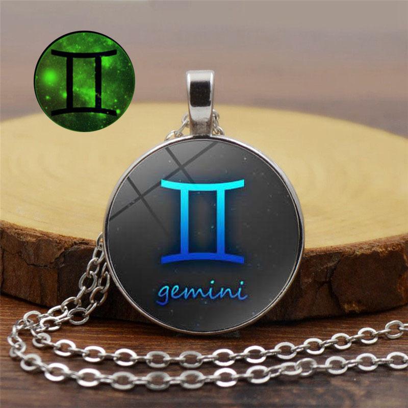 New Accessories Twelve Constellations Time Luminous New Luminous Pendant Necklace
