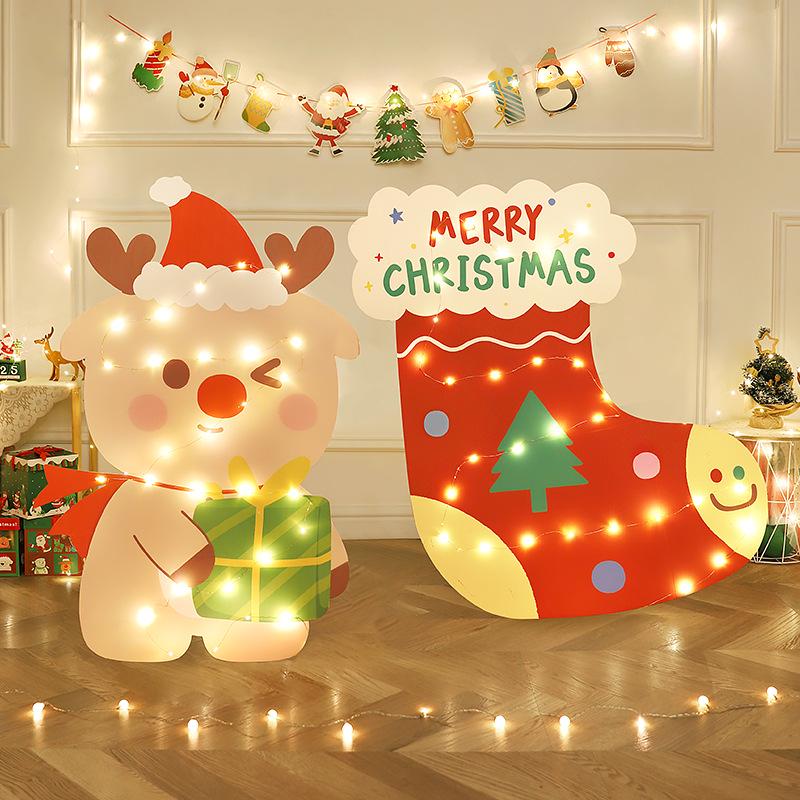 Ornamenti di Natale a Tema Babbo Natale: Set Scena Oggetto di Scena per Foto Vacanze all'Aperto