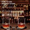 Whiskey Stones, Set Of 9 Grey Beverage Chilling Stones Cube Shaped Granite Chilling Whiskey Rocks Set Reusable Ice Cubes
