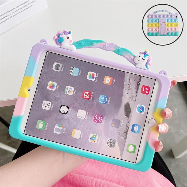 Cartoon Unicorn Astronaut Pig Kids Bubble Case pro Samsung Galaxy Tab A8 10.5 SM-X200 X205 S6 A7 Lite T500 P610 T290 T220 silikonový obal na tablet