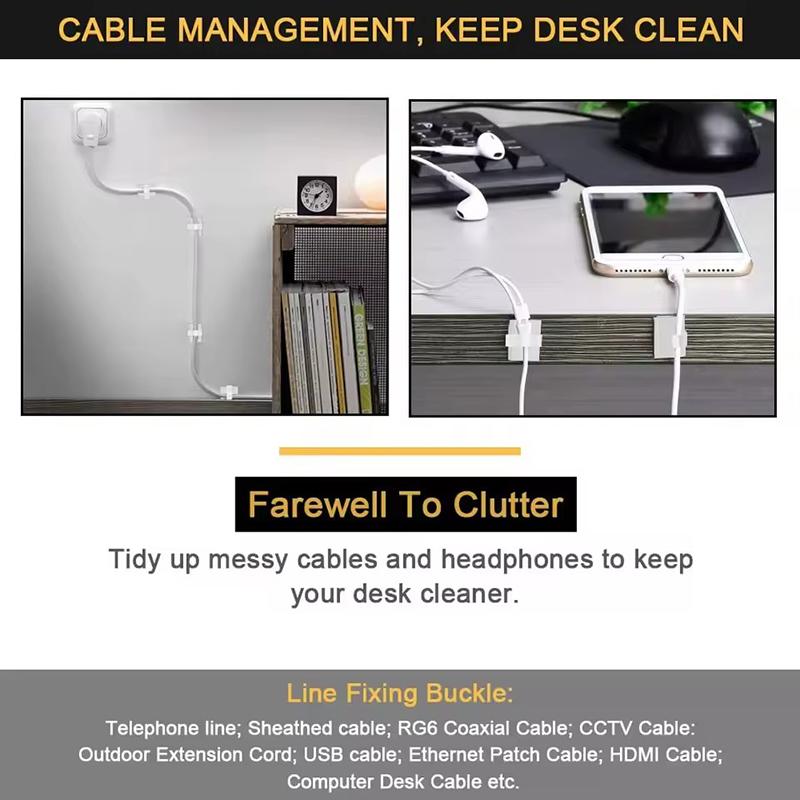 50 Stück Selbstklebende Glasfaserkabelklemmen Montagebasis. Elektrischer Kabelclip, LED-Streifen-Montageclip ...