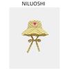 Sweet Love Plaid Bucket Hat Women's Spring Summer Foldable Large Brim Sunshade Sunscreen Washbasin Hat