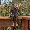 Bigfoot Peace Sign Decorative Sasquatch Yeti Statue  Gorilla Figurine Indoor Outdoor Sculpture for Patio Deck Home Office