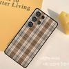Brown Plaid Phone Case For Samsung Galaxy S24 S25 Ultra S9 S10 S20 S22 S21 Plus S23 FE Back Cover Shell