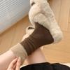 Women's Wool Mid-Calf Mink Velvet Socks: Cozy, Thick Plush Retro Color Block for Autumn/Winter