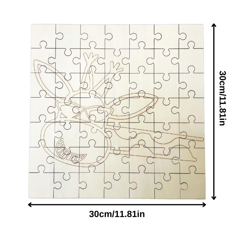 Eco-Friendly Children's Poplar Wood DIY Puzzle Toy - Educational & Decorative Pattern