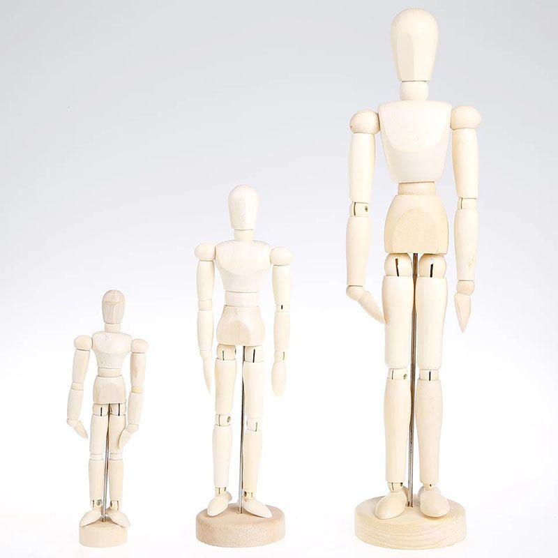 Wooden Human Artist Manikin Drawing Model Unisex Male Female Sketching Tool