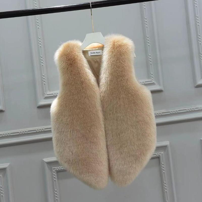 New imitation fur plush rabbit fur slim fur slim shoulder vest short imitation fur vest