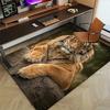 Crystal Velvet 1pc 3D Tiger Pattern Area Rug - Machine Washable Decorative Rug for Living Room, Bedroom, Sofa, Coff