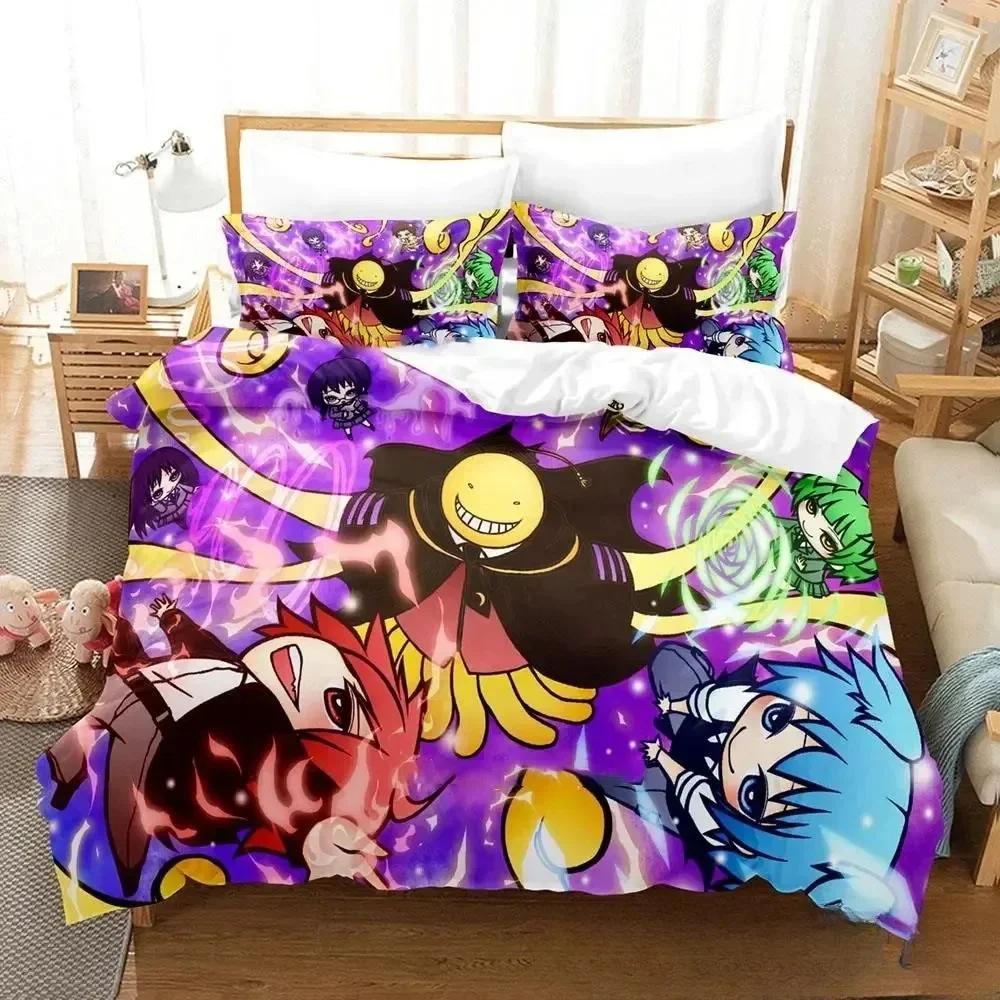 3D Assassination Classroom Koro-sensei Bedding Set Printed With Pillowcase Bed Duvet Cover Soft Single Double Queen King Size