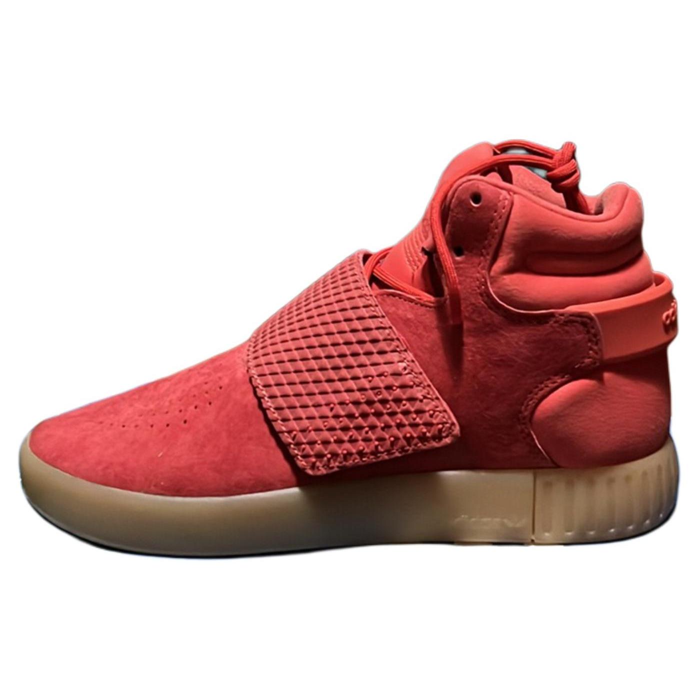 

New Adidas Tubular Invader Strap Abrasion Resistant Lightweight Slip Resistant High top Skateboard Shoes Unisex Red BA9371 38.5