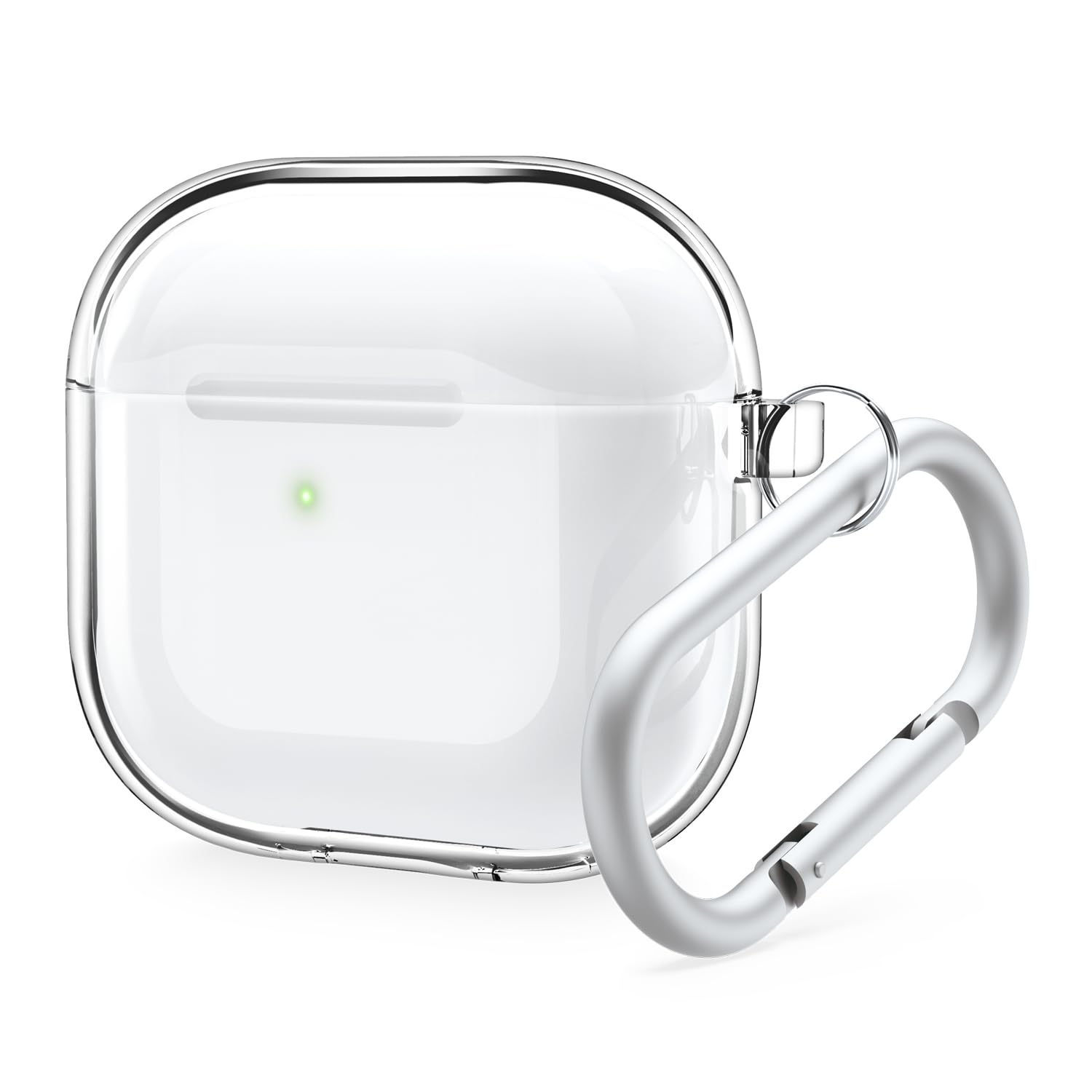 

AirPods 4 Compatible Case Transparent Clear Cover with Carabiner Drop Prevention Wireless Charging MagSafe Compatible Soft TPU Clear Case with AirPods