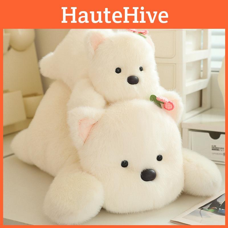 Flower West Highland White Terrier Dog Plush Toy Cartoon Stuffed Doll Animal