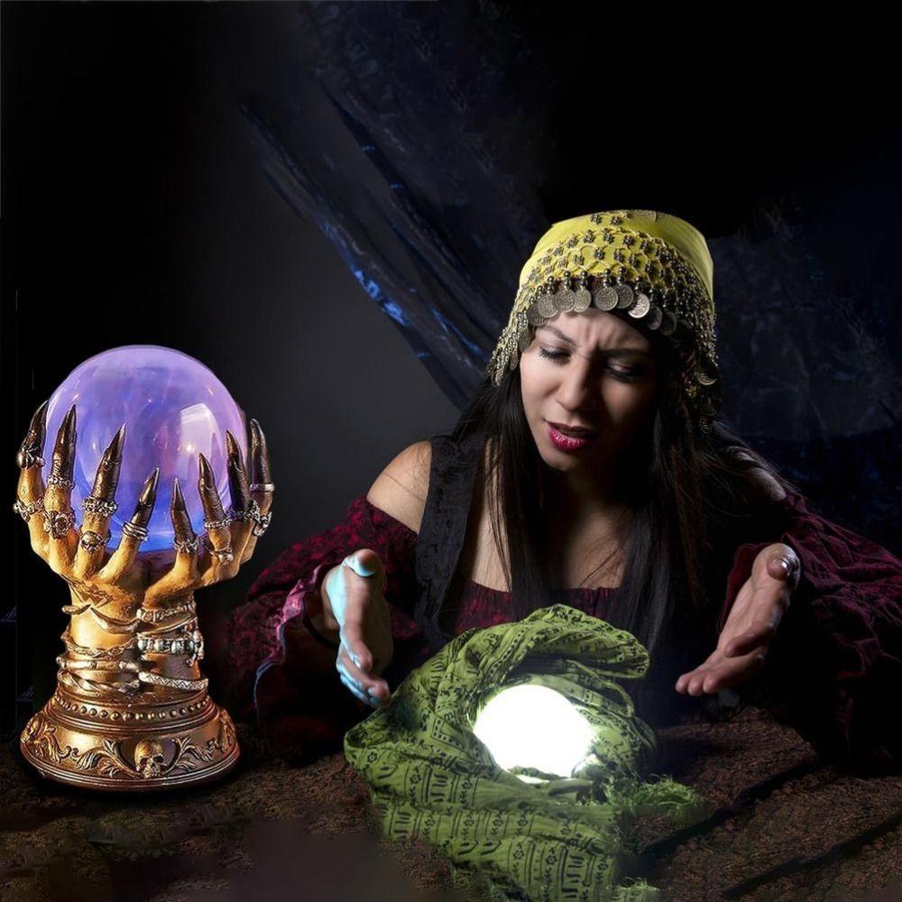 EU/ US Plug Magic Hand Static Ball Flashing Function Flashing Crystal Ball  Halloween Decoration