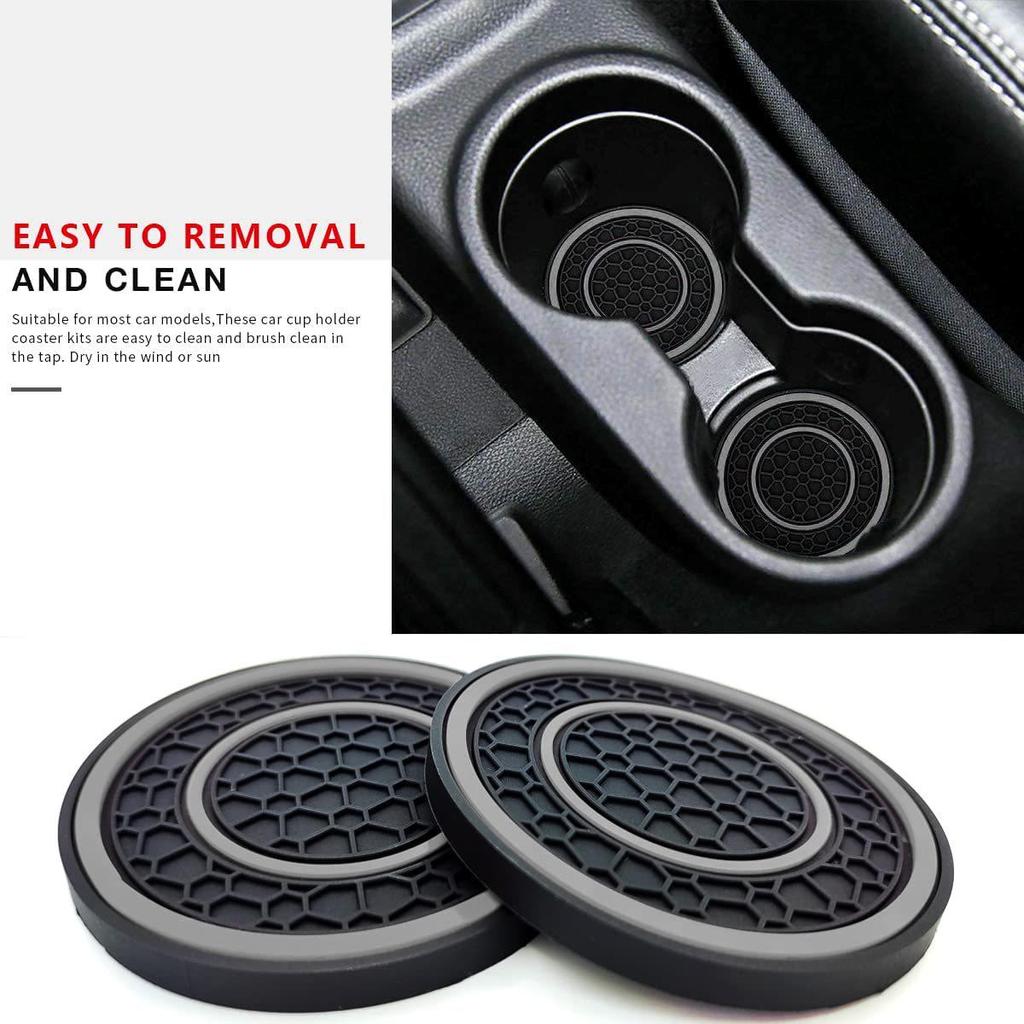 Car Coaster Set: Universal Anti-Slip Round Slot Organizer (2-Piece)