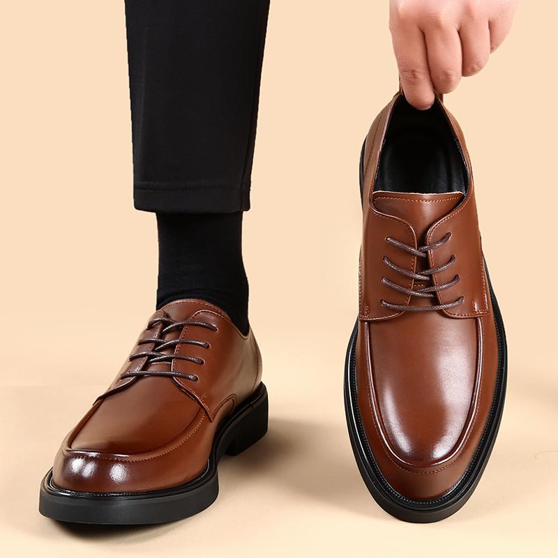 Luxury Brand Lace-Up Non-slip Men Business Black Shoes High Quality Formal Leather Men Dress Shoes Breathable Mens Casual Shoes