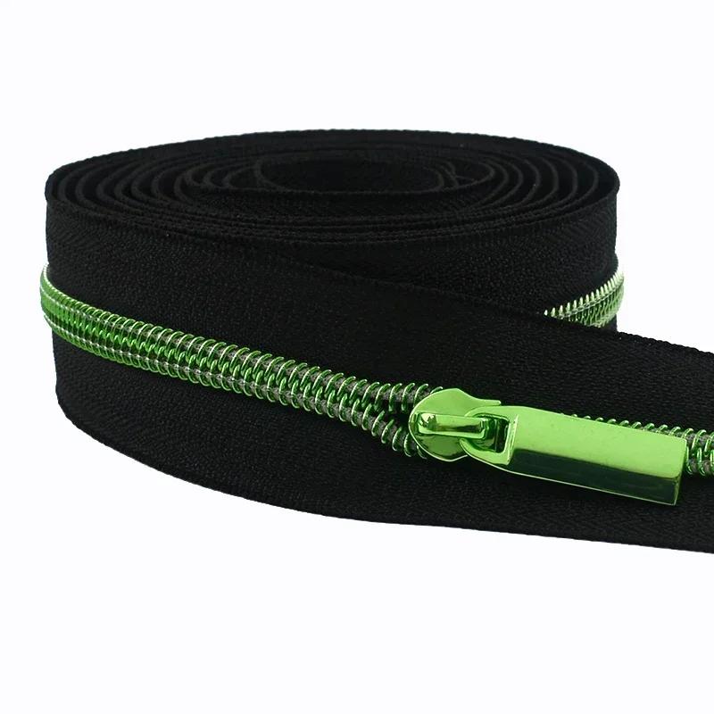 Meetee 10/20M 5# Nylon Zippers Tape + Zipper Slider Puller for Sewing Bag Shoes Garment Zips Repair Sew Crafts DIY Accessories