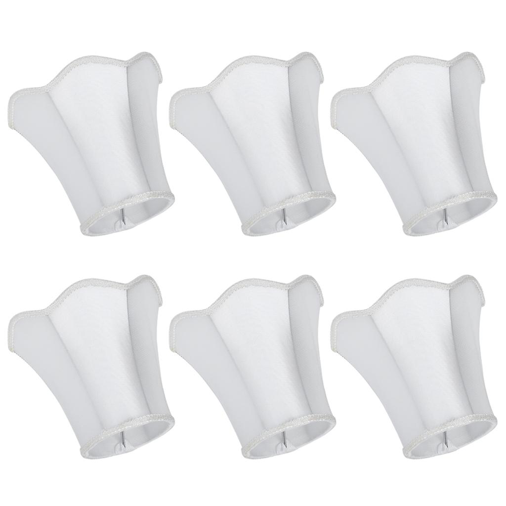 6Pcs European Modern Chandelier Fabric Lampshade Wall Lamp Cover Light Fittings White