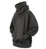 Men's Trendy Motorcycle Hooded Sweatshirt - Spring/Autumn Hip-Hop Style, High Collar, Loose Fit, Available in Light and Plus Velvet Options.