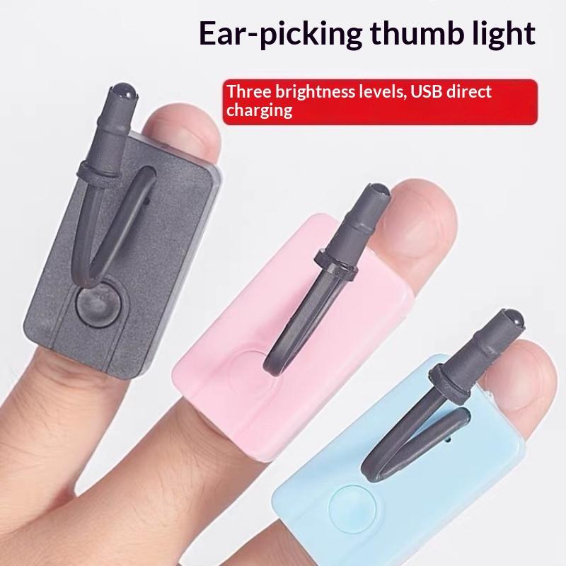 Usb Rechargeable Finger Thumb Light 3 Levels Dimmable Led Lamp Hands Free Flashlight For Ear Pick Beauty Inspection Work Repair