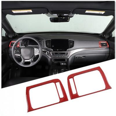 Red Carbon Fiber Center Console Side Vent Frame Sticker For Honda Pilot 17+