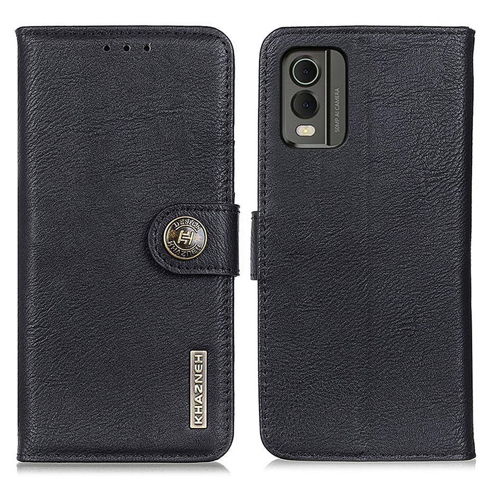 

KHAZNEH For Nokia C32 PU Leather Wallet Case Cowhide Texture Cell Phone Stand Cover Black