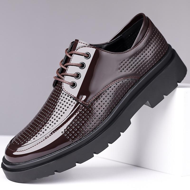 Fashion Big Size Men's Shoes Fashion Hollow Out Leather Shoes Luxury Business Casual Shoe Breathable Sandals Oxfords Dress Shoes for Men