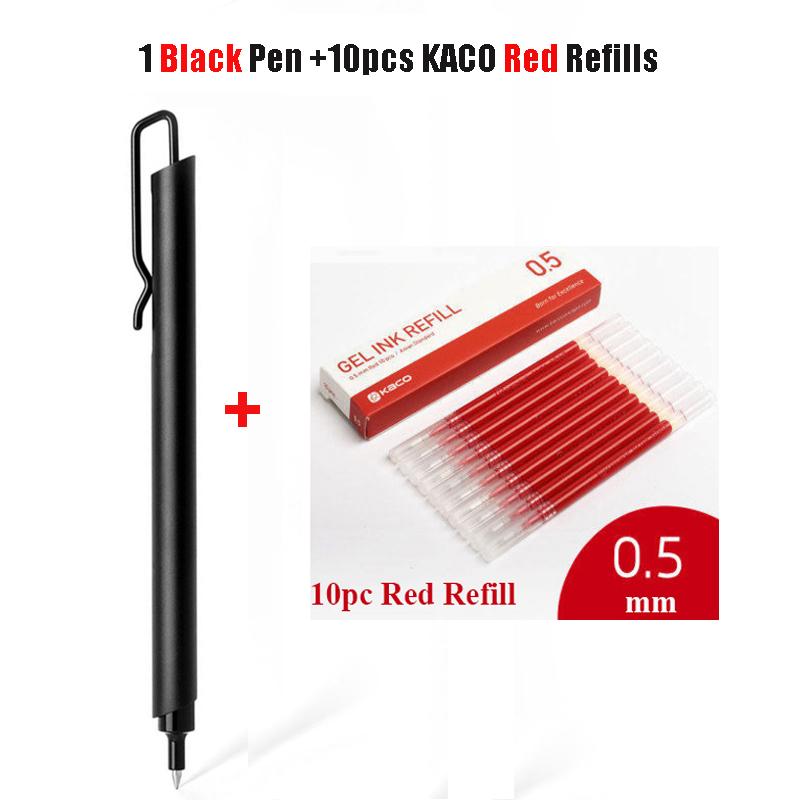 Kaco Metal Gel Pen 0.5MM Black Ink Refills Luxury Ballpoint Pens Business Signature Stylos Pen Holder Design Stationery Supplies