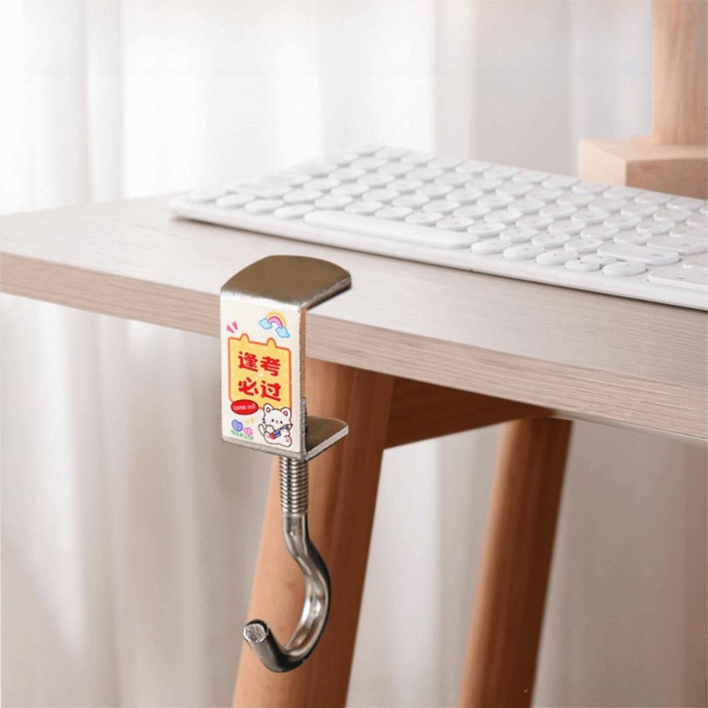 

Portable Steel Student Bag Hook Rotatable Detachable Desk Side Hook Strong Load Bearing Table Hooks Office Supplies Organizer жовтий