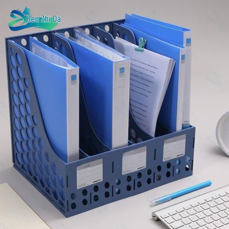 Renzhida 6-Compartment Hollow Desktop File Holder синий