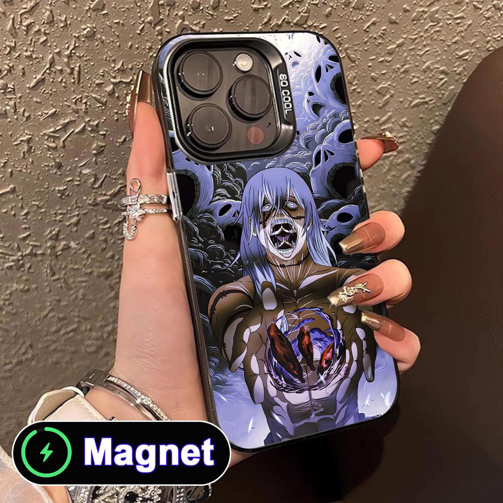 JJK Mahito Phone Case for iPhone 17 16 15 14 13 12 11 Air Pro Max Plus Colorful Silver MagSafe Cover