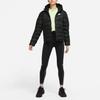 Nike Geacă de puf cu glugă pentru femei, outerwear, negru, cu imprimeu logo în culoare solidă, DR1585-010