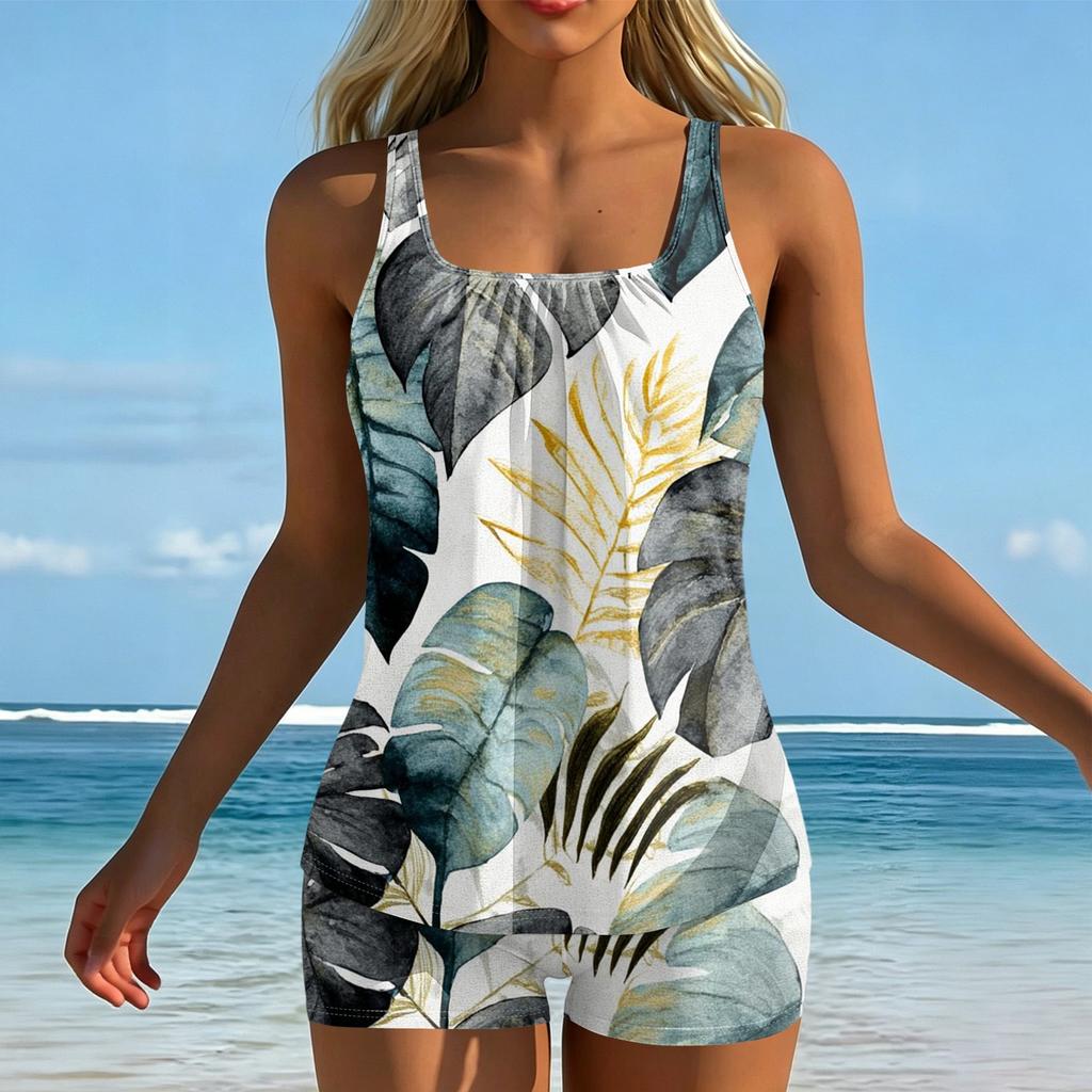 Women's Printed Split Swimsuit Sport Swimsuit Two-Piece Set