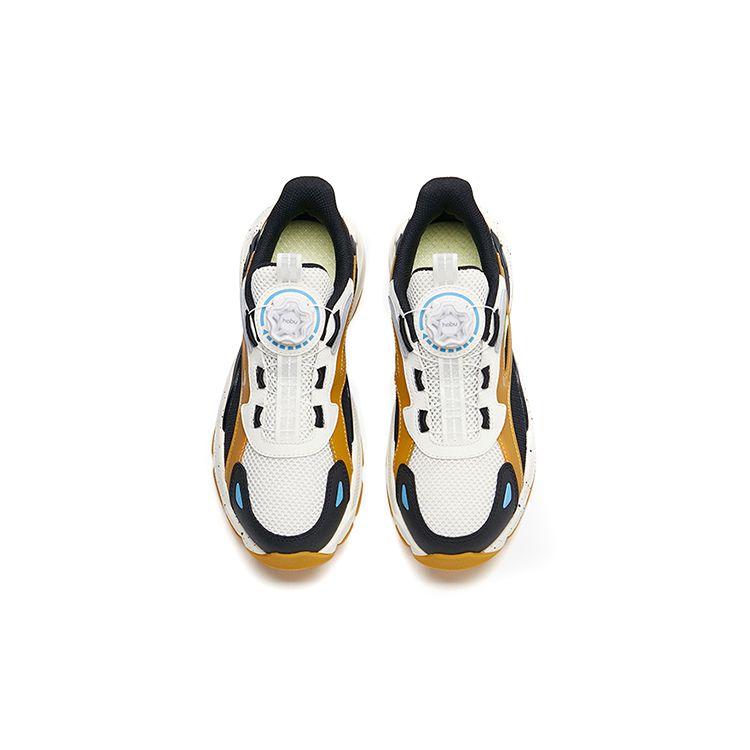 Anta Comfortable Versatile Non-Slip Shock Absorbing Wear-Resistant Kids Casual Shoes Kids Casual Shoes Black White Yellow 312228808-4