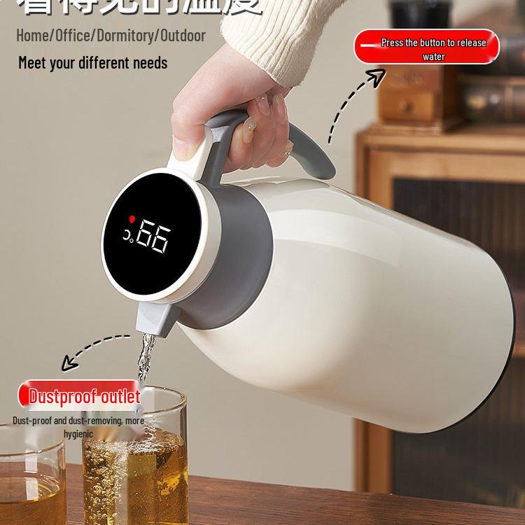 2026 Glass-Lined Thermos Flask: Large Capacity Insulated Water Bottle for Home and Student Use, Ideal for Hot Water and Tea Brewing.