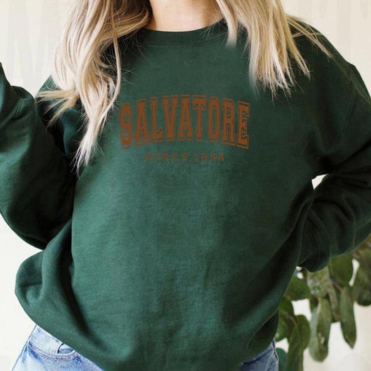 Vampire Diaries TVD Damon Stefan Salvatore Mystic Falls Vintage Hoodie Sweatshirt Crewneck Jumper Fans Top Since1864