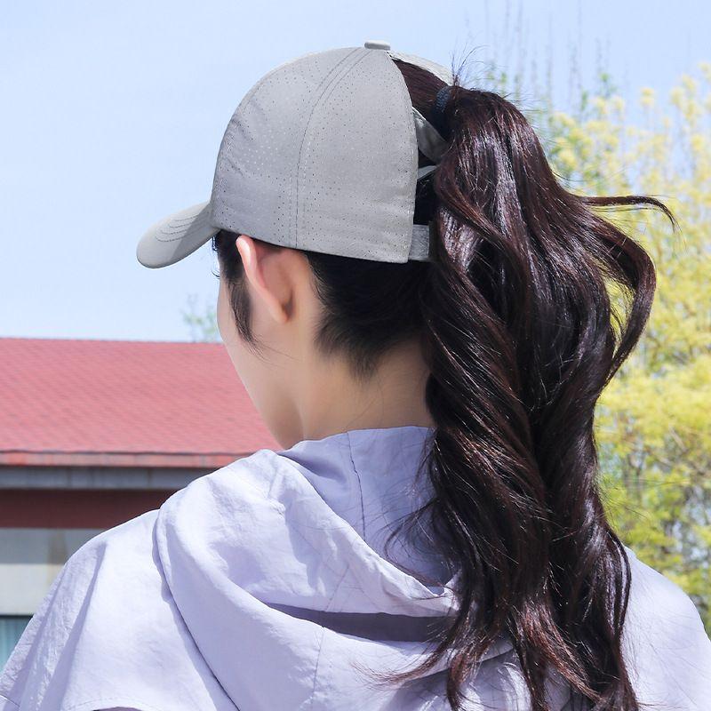 

2025 New Arrival Summer Women s Lightweight Quick-Drying Breathable High Ponytail Peaked Cap Sun-Proof All-Matching Baseball Cap Light gray All yards