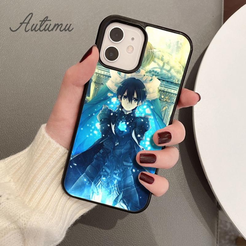 Kirito Schwert Art Online Telefon Fall für iPhone 11 12 13 14 Pro Max mini X XR XS SE 2020 6S 7 8 Plus Samsung Galaxy S21 S22 Abdeckung